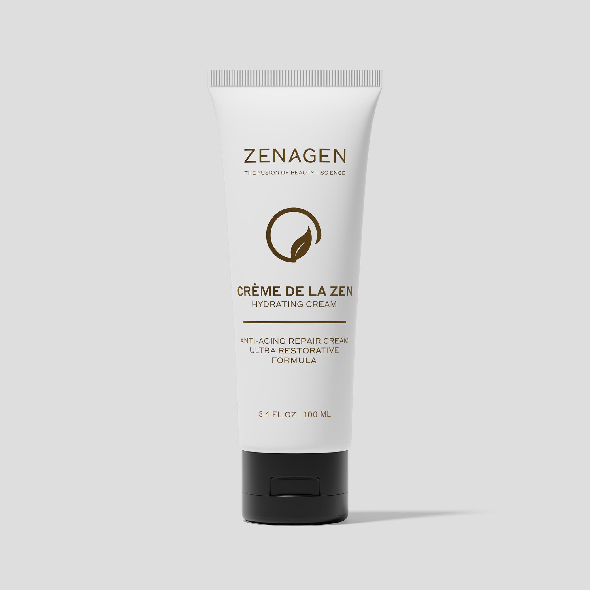 Zenagen Crème De La Zen Hydrating Cream, an ultra-restorative moisturizing cream designed to hydrate and soften dry skin.