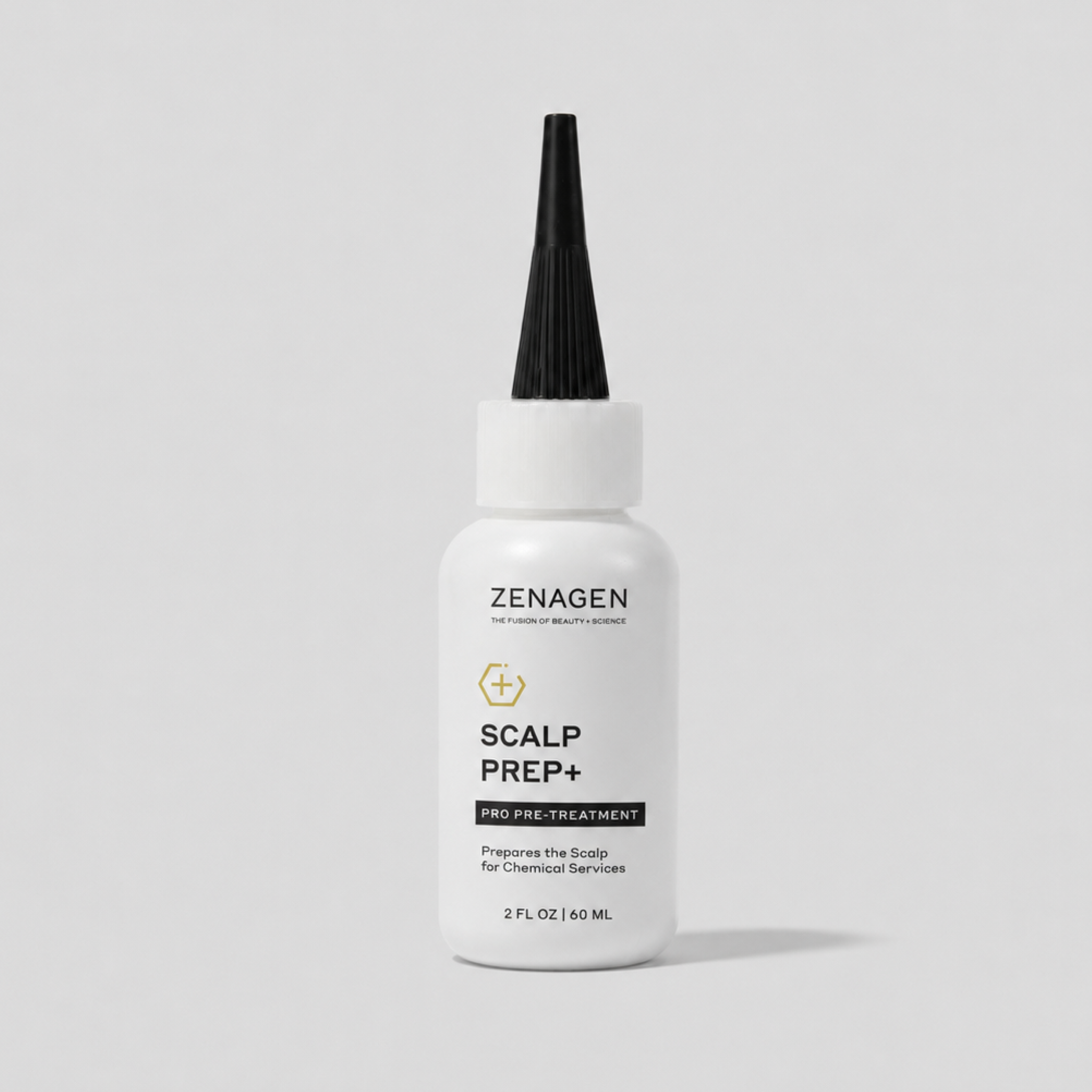 Zenagen Scalp Prep+ 2oz pro pre-treatment bottle that prepares scalp for chemical hair services