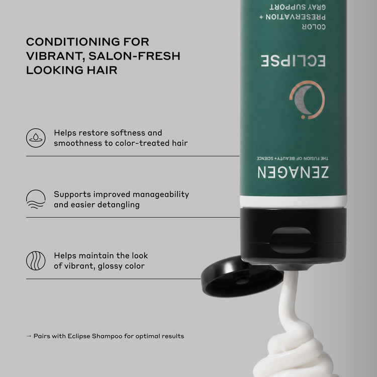 ZeneGen Eclipse hair care product with text on a gray background