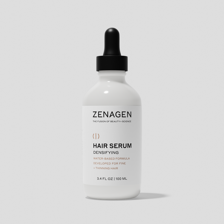 Zenagen Densifying Hair Serum featuring a lightweight water-based formula developed for fine and visibly thinning hair.